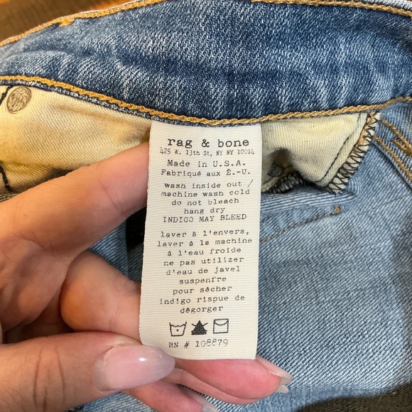 Rag & Bone/JEAN The Dre Slim Boyfriend Jeans Bradford Wash Size 28 Made in USA - Picture 16 of 16